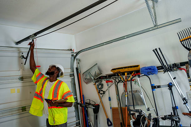 Professional Garage Door technician working in Morton, TX